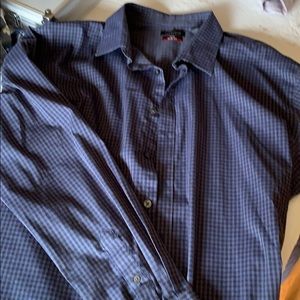 XL Tall dress shirt dk blue/grayish blackish plaid